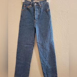 Levis Ribcage Straight Ankle Jean Georgie Blue size 23